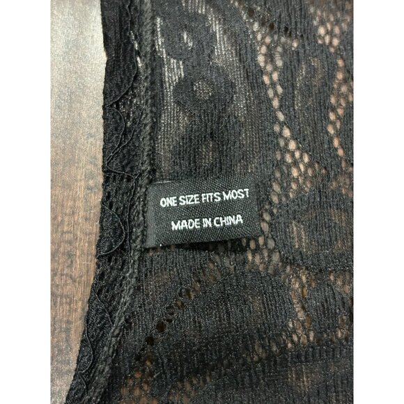 Black Lace Open Front Long Kimono Cardigan Wrap Paisley Print Whimsigoth Witchy - Picture 5 of 8